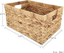 Basket Box Woven Natural Water hyacinth Rectangular with Handle,Kingwillow.(Small) by GreenHaven Gardens