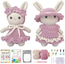 LoopMap Beginner Crochet Kit for Adults & Kids - DIY Amigurumi Bunny with Removable Dress & Accessories - Step-by-Step Video Tutorials, Extra Yarn, Crochet Tools - Handmade Gift (Bunny-Purple) by TinyTreasures Baby Boutique