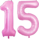 GOER Number 15 Balloons for 15th Birthday Sweet 15 Party Decorations,42 Inch Jumbo Foil Helium 51 Balloons for 51st Birthday Party Decoration (Light Pink) by TinyTreasures Baby Boutique
