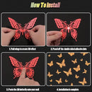 SAOROPEB Glow in The Dark 3D Butterfly 24 Pcs 3 Sizes, Luminous Butterfly Stickers for Ceiling or Wall, Glow in The Dark Party Supplies, Removable Luminous Stickers for Kids Babys Nursery (Orange) by CozyNest Decor
