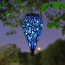 SUNNYPARK Outdoor Plastic Solar Hanging Lantern, 15 Cool White LEDs Twinkle Effect Tear-Shaped Hanging Lantern Decor Garden Decorative Solar Lights for Backyard, Patio and Lawn by CozyNest Decor