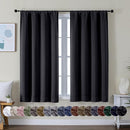 Simplebrand Ava Halloween Black Short Blackout Curtains for Bedroom 45 Inches Long 2 Panels Set, Solid Thermal Insulated, Energy Saving Window Treatment Curtains Blackout Drapes, W40 x L45 Inch, Black by TinyTreasures Baby Boutique