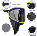 Poolvio Pool Deep Skimmer Net with 3ft - 10ft 1.0mm Thick Adjustable Aluminum Pole & Fine Mesh Bag Leaf Skimmer Rake Net for Above Ground & Inground Swimming Pools, Removes All Debris by GreenHaven Gardens