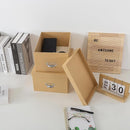 Soul & Lane Kraft Decorative Cardboard Storage Boxes with Lids, Set of 2 Stacking Keepsake Photo and Memory Boxes for Home & Office, Elegant Paperboard Organizers with Label Holders and Drawer Pulls by TinyTreasures Baby Boutique