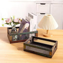 TIMRIS Set of 2 Rustic Wooden Countertop Baskets, Farmhouse Distressed Nesting Boxes, Small Decorative Wooden Storage Crates, Reclaimed Wood Organizer Baskets with Wire Mesh (Random) by CozyNest Decor