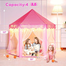 Princess Castle Tent with Rug for Girls Fairy Play Tents for Kids Hexagon Playhouse with Fairy Star Lights Toys for Children or Toddlers Indoor Games (Pink Princess Tent with Rug) by TinyTreasures Baby Boutique