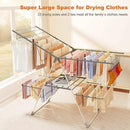 Bigzzia Clothes Drying Rack Foldable, 2-Level Large Laundry Drying Rack Collapsible, Stainless Steel Drying Rack Clothing for Indoor Outdoor, Easy to Fold, 33 Drying Rails, 142cm, Gray by CozyNest Decor