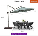 PURPLE LEAF 10FT Cantilever Patio Umbrella with 360-degree Rotation Aluminum Round Outdoor Offset Handing Umbrella for Patio Pool, Sprout Green by GreenHaven Gardens