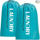 Sylfairy Laundry bags, 2 Pack Travel Laundry Bag for Dirty Clothes with Drawstring, Heavy Duty Laundry Bag for Traveling Camping, Easy Fit a Laundry Hamper or Basket Travel Essentials by TinyTreasures Baby Boutique