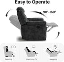 EBELLO Manual Recliner Chair, Soft Fabric Recliner Sofa with Overstuffed Armrest and Backrest for Living Room, Bedroom, Grey by CozyNest Decor
