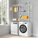 VEVOR Over The Washer and Dryer Storage Shelf, 5 Tier Laundry Room Drying Rack with Hanger Rod and Hooks, Adjustable Over Washer and Dryer Shelves, Laundry Room Shelf Storage Space Saver, White by CozyNest Decor