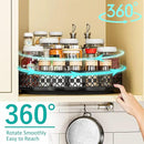 Ovicar Lazy Susan Turntable Organizer - 13 inch Rotating Spice Rack Metal Lazy Susan for Cabinet Pantry Kitchen Countertop Dining Table Cupboard Bathroom Vanity Refrigerator Black by CozyNest Decor