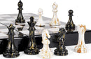 15" Large Chess Set for Adults with Weighted Acrylic Chess Pieces 3.5" King & Portable Folding Marbling Wooden Chess Board Travel Chess Sets Family Board Game Gift – Elegant Classic Chess Game by TinyTreasures Baby Boutique