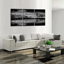 KREATIVE ARTS - San Francisco Bay at Night in Black and White Bridge 3 Panels Modern Landscape Artwork Canvas Prints Cityscape Pictures Paintings on Canvas Wall Art for Home Decor (16x24inchx3pcs) by CozyNest Decor