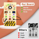 Joyreal Toddler Busy Board, Wooden Montessori Busy Board Sensory Board with LED Light Switch, Sensory Toys Baby Fidget Board Travel Toys for Toddler by TinyTreasures Baby Boutique