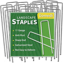 Landscape Staples Galvanized 12 Inch 60 Pcs, Metal Garden Stakes 1.6 Inch, Garden Staples for Weed Barrier Lawn 11 Gauge by CozyNest Decor
