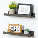 Picture Ledge Wall Shelves 16 inch Width Set of 2, Solid Pine Wood Rustic Floating Ledge Shelves for Wall for Kids' Room Bedroom Kitchen Bathroom Living Room Nursery Display Wall Decor, Grey by TinyTreasures Baby Boutique