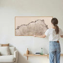 SIGNINART Large Tree Ring Framed Canvas Wall Art, Rustic Beige Wooden Wall Decor, Neutral Nature Wood Stump Artwork, Modern Art Prints for Bedroom Living Room Office 20"x40" by CozyNest Decor