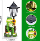 mopha Solar Garden Statues Frog Decor wth Lanterns - 12.5'' Figurines Decorations for Patio Yard Lawn Ornaments Gifts for Christmas Birthday Easter Housewarming by CozyNest Decor