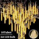 Christmas Meteor Shower Lights Outdoor - 12 Inch 10 Tube 360 LED Falling Rain Snow Icicle Cascading Light for Xmas Tree Garden Roof Eaves Decoration by GreenHaven Gardens