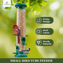 Kingsyard 2 Pack Tube Bird Feeders for Outdoors Hanging, Premium Hard Plastic Bird Feeder with 6 Feeding Ports, Weatherproof & Steel Hanger, Attracting for Wild Birds (Green) by CozyNest Decor