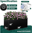 Black Planter Box Galvanized Steel Metal Planter Rectangular Indoor Large Outdoor Planters Steel Metallic Heavy Flower Pot 36In x 12In x 16In Commercial Residential for Patio, Deck, Backyard, Garden by GreenHaven Gardens