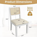 Westice Rattan Dining Chairs Set of 2, Farmhouse Natural Dining Room Chairs with Upholstered Cushion, Wood Armless Chairs for Kitchen/Restaurant, White by CozyNest Decor
