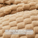 NEWCOSPLAY Super Soft Throw Blanket Brown Premium Silky Flannel Fleece 3D Clouds Stylish Jacquard Lightweight Bed Blanket All Season Use 350GSM (Brown, Throw(50"x60")) by CozyNest Decor
