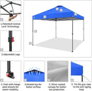 CROWN SHADES 10x10 Pop Up Canopy Tent - Patented Center Lock One Push Instant Outdoor Canopy Beach Tent with STO-N-Go Bag 8 Stakes & 4 Sand Bags，Blue by GreenHaven Gardens