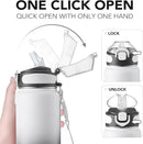 Enerbone 32 oz Insulated Water Bottle, Stainless Steel Bottle with Carrying Strap, Double-Wall Vacuum Insulation Design, Leakproof Sports Bottle with Straw, Keep Drinks Cold or Hot for Hours by CozyNest Decor