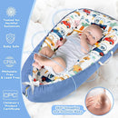 Baby Lounger - Baby Lounger for Newborn 0-24 Months, Breathable and Soft Cotton Cover Baby Nest, Portable Cozy Tummy Time Lounger for Home and Travel, Ideal Baby Essentials & Shower Gifts by TinyTreasures Baby Boutique