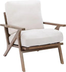 HNY Mid Century Modern Accent Chair, Farmhouse Retro Linen Upholstered Armchair for Living Room Bedroom, 23'' Seat Wide Leisure Slipper Chair with Wood Frame, White by CozyNest Decor