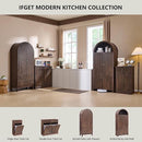 Modern Double Tilt-Out Trash Cabinet, 20 Gallon Fluted Laundry Hamper Cabinet with 2 Drawers, Wooden Hidden Garbage Can Cabinet w/Storage Basket,Free Standing for Kitchen & Living Room, Brown by CozyNest Decor