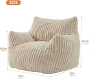 Giant Bean Bag Chairs for Adults with Filling Plush Fluffy Bean Bag Chairs for Teens with Armrests Comfy BeanBag Lazy Couch Sofa Chair for Bedroom Living Room Reading by CozyNest Decor