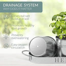 Barnyard Designs Indoor Herb Garden Planter Set with Tray, Metal Windowsill Plant Pots with Drainage for Outdoor or Indoor Plants, Set/3 (Galvanized) by GreenHaven Gardens