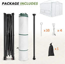 EAGLE PEAK 12x8 Portable Walk-in Greenhouse, Pop-up Indoor Outdoor Garden Green House, Zippered Doors and Windows, Heavy Duty Woven PE Cover, White by GreenHaven Gardens