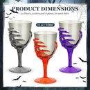 Dandat 24 Pcs Halloween Skeleton Hand Goblets 12oz Clear Plastic Halloween Cups Skull Wine Glass Set for Creepy Spooky Party Decorations(Black, Purple, Orange, Gray) by CozyNest Decor