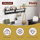 Coat Rack with Shelf, 2 Pack Bamboo Wall-Mounted Coat Hanger with 8 Hooks for Entryway, Hallway, Kitchen, Bathroom, Living Room, Utility Room (Black) by CozyNest Decor