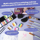Pintada 120g Large Capacity Face Painting Kit for Kids - 12 x 10g Non Toxic Water Activated Face Paint Palette with Brush, Stencils, Gems, Sponges. For Halloween , Carnival, Party, Festivals & Events. by TinyTreasures Baby Boutique