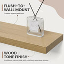 40 Inch Floating Shelves, 8 Inch Deep Floating Shelves for Wall, Hanging Shelf with Invisible Brackets, Deep Shelves for Bathroom, Bedroom, Living Room, Oak, Set of 2 by CozyNest Decor