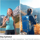 32oz Motivational Water Bottles with Time Marker & Fruit Strainer, Transparent Gradient Color Water Bottle with Times to Drink, Leakproof & BPA Free, Reusable Bottle with Strap (No Straw) by CozyNest Decor