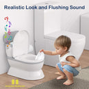 2-in-1 Toddler Potty Training Toilet - Larger Potty Chair & Detachable Training Seat for Boys & Girls Ages 1-3 with Flushing Sound, Wipes Storage, Toilet Paper Holder - Grey by TinyTreasures Baby Boutique