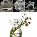 Angel Design Glass Vases Clear Flower Plant Terrarium Container Hanging Vase Wedding Decor Garden Ornaments Hanging Planter (Pack of 8) by CozyNest Decor