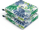 LVTXIII Patio Chair Cushions 19"x19"x3", Water-Repellent Outdoor Seat Cushions for Patio Furniture, Square Chair Pads with Ties for Home Garden Decoration, Set of 2, Islamorada Blue Green by GreenHaven Gardens