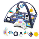 The Peanutshell Unisex Baby Play Gym & 7-in-1 Play Mat - Playmat Baby Toys 0-6, 6-12 Months Tummy Time Mat with Hanging Toys, Soft Padded Mat for Newborns, Infants - Space by TinyTreasures Baby Boutique