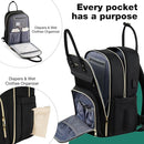 MOMUVO Diaper Backpack for Women Large Capacity with Insulated Pockets Diaper Bags For Baby Girl Boy Waterproof Baby Bags by TinyTreasures Baby Boutique