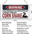 Warning Sign, Corn Snake Warning Wood Plaque Sign, Funny Door Signs, Decorative Wood Hanging Suspension Plaque, Farmhouse Wooden Wall Decor, Outdoor Hanging Wooden Signs by CozyNest Decor