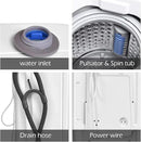 Giantex Portable Washing Machine, Full Automatic Washer and Dryer Combo, with Built-in Pump Drain 8 LBS Capacity Compact Laundry Washer Spin Dryer for Apartment RV Dorm by CozyNest Decor