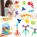 32 PCS Toddler Suction Cup Toys Kids Bath Toy 1-3 3-5 Party Favor Goody Prize Filler Stuffer Gifts for 2+ 3 4 5 6 Year Old Boy Girl Travel Sensory Fidget Window Water Table Toy with Eggshell Storage by TinyTreasures Baby Boutique