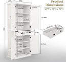 ARTPOWER 72" Tall Kitchen Pantry Storage Cabinet with Drawer and Adjustable Shelves, Pantry Cabinet for Kitchen, Bathroom or Hallway, White